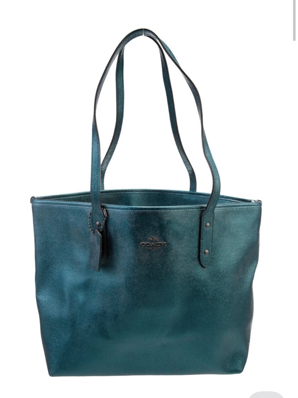 Coach Teal-Blue Leather Tote